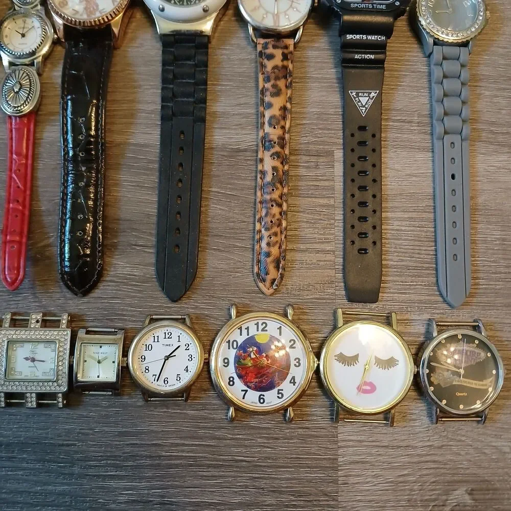 Huge Watch Lot of 25+ Mixed Brands Vintage & Modern Parts/Repair Untested-A2